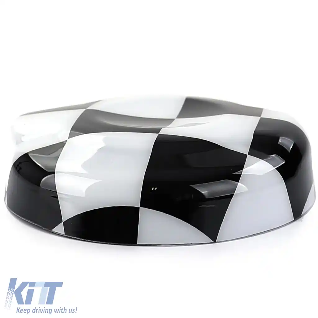 Capac rezervor de combustibil cu carouri alb-negru, potrivit pentru Mini F55 F56 F57 13-21-image-6200258