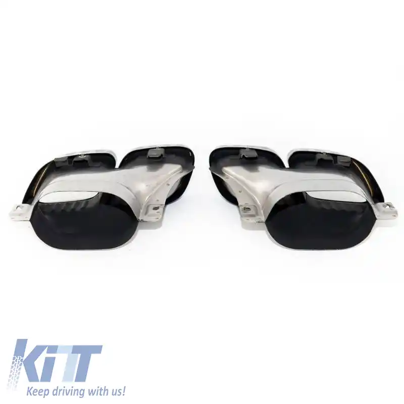 Capace de eșapament potrivite pentru Mercedes-Benz E-Class W213 20-23 Facelift A Design Look Negru 2 buc-image-6323802