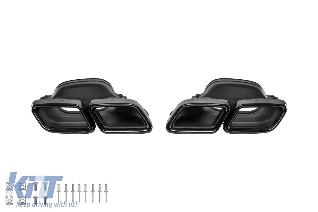 Capace de evacuare de tip A Design negre, potrivite pentru Mercedes Clasa C W205 după 2013, Clasa E W213 după 2016