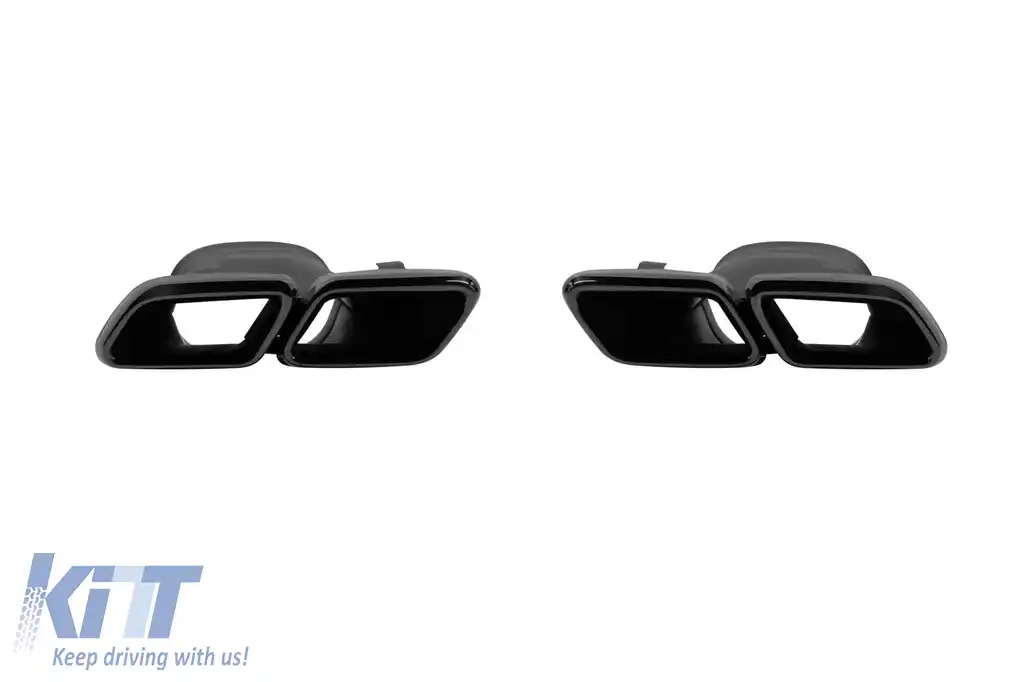 image-52-Capace de evacuare negre tip E63 potrivite pentru Mercedes E-Class W213, S213 2017-2022, stânga și dreapta