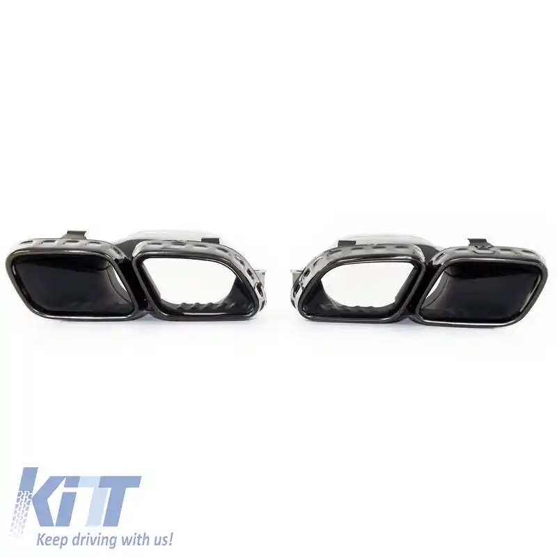 Capace de evacuare potrivite pentru Mercedes-Benz E-Class W213 20-23 Facelift A Design Look Negru 2 buc.-image-6324276