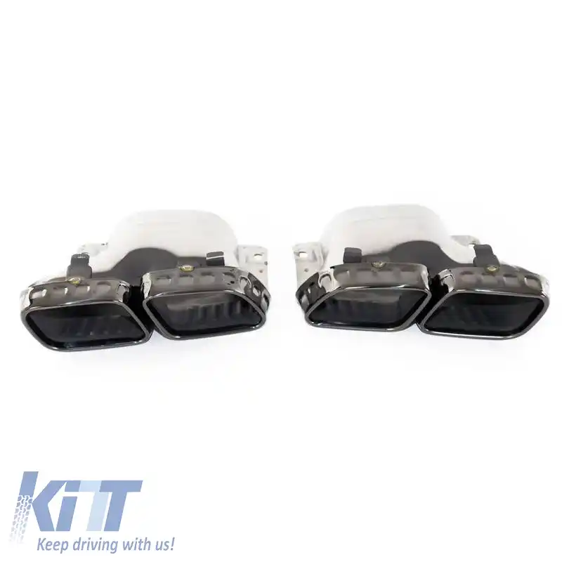 Capace de evacuare potrivite pentru Mercedes-Benz E-Class W213 20-23 Facelift A Design Look Negru 2 buc.-image-6324278