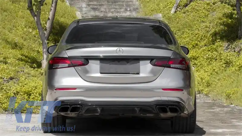 Capace de evacuare potrivite pentru Mercedes-Benz E-Class W213 20-23 Facelift A Design Look Negru 2 buc.-image-6324279