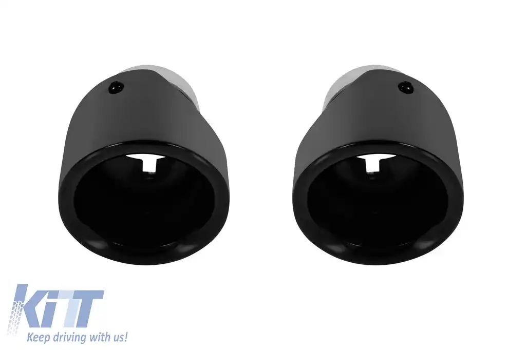 image-10-Capace de evacuare universale negre lucioase, potrivite pentru Porsche Design, lungime 210mm, diametru intrare 63mm