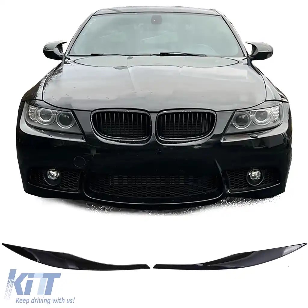 Capace de faruri Evil Eye Black Gloss potrivite pentru 3 Series BMW E90 E91 05-12