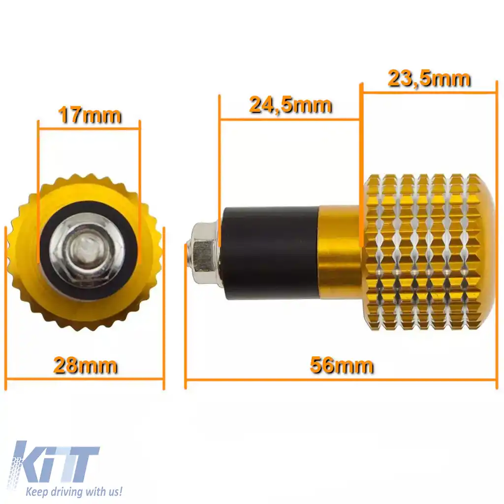 Capace de ghidon universale CNC din aluminiu pentru motocicletă Greutăți de ghidon Aurie 7/8