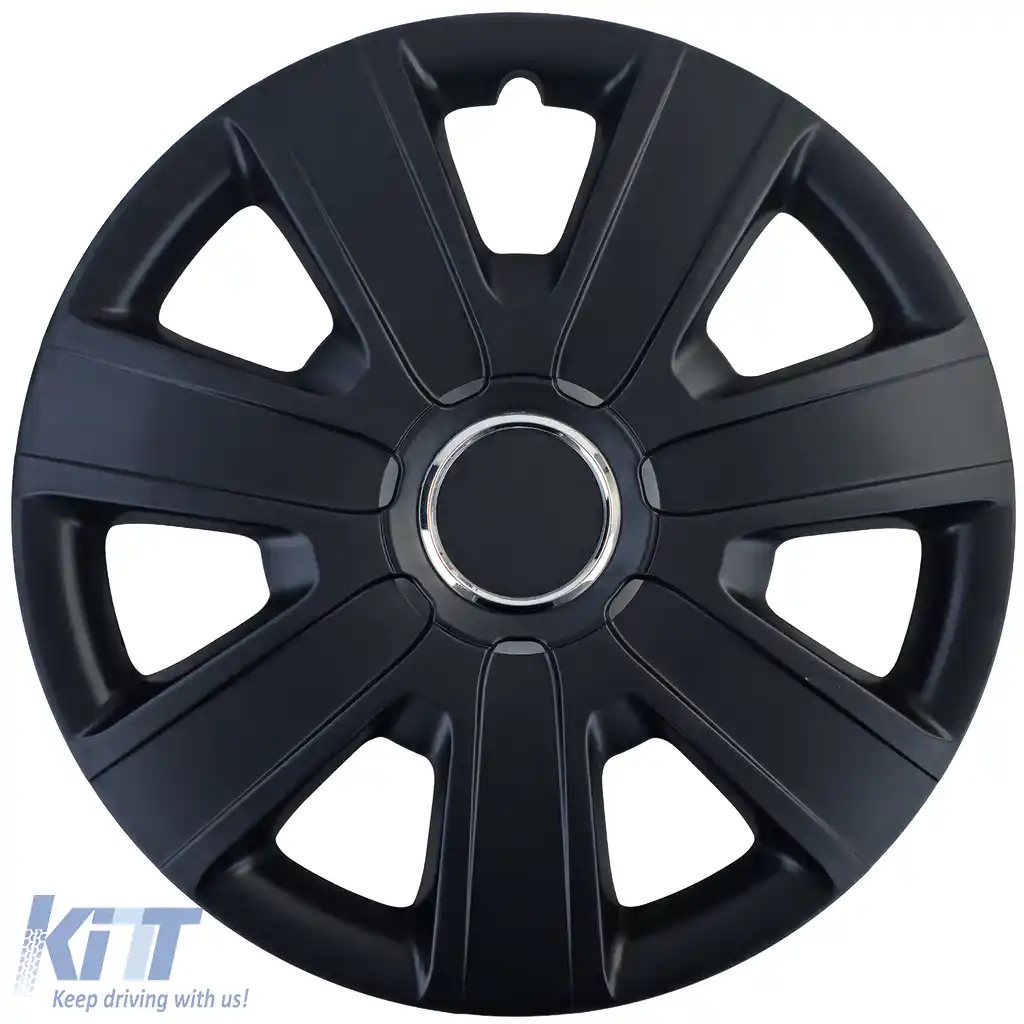 Capace de roți Tenzo-R IX de 15 inch, negre mate, set de 4 capace pentru jante de oțel-image-6207973