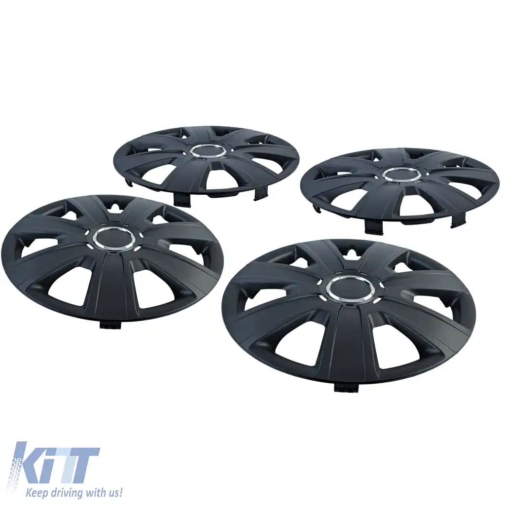 Capace de roți Tenzo-R IX de 15 inch, negre mate, set de 4 capace pentru jante de oțel-image-6207974