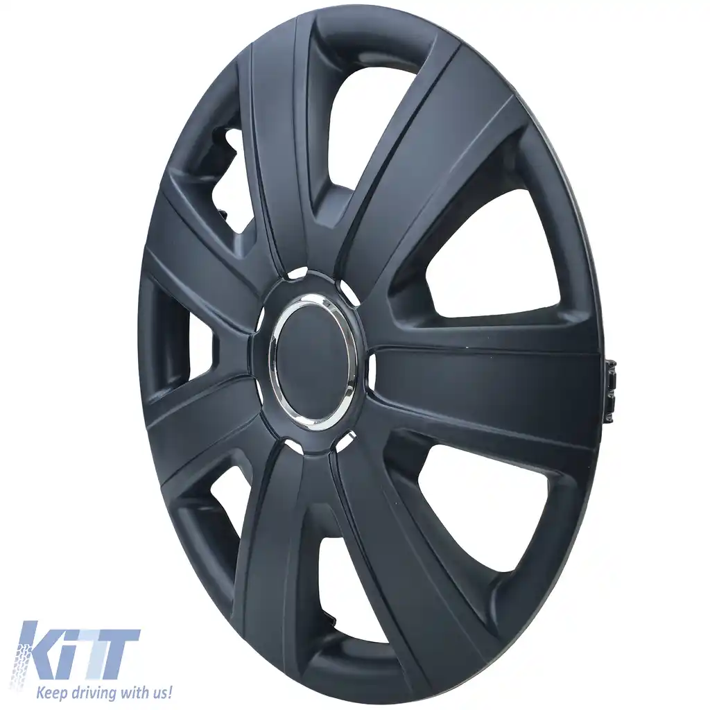 Capace de roți Tenzo-R IX de 15 inch, negre mate, set de 4 capace pentru jante de oțel-image-6207975