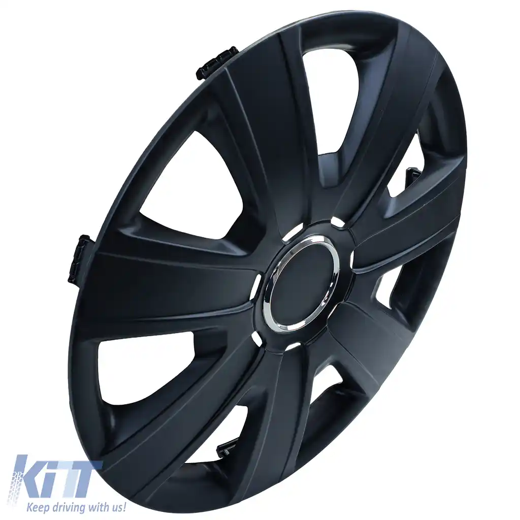 Capace de roți Tenzo-R IX de 15 inch, negre mate, set de 4 capace pentru jante de oțel-image-6207976