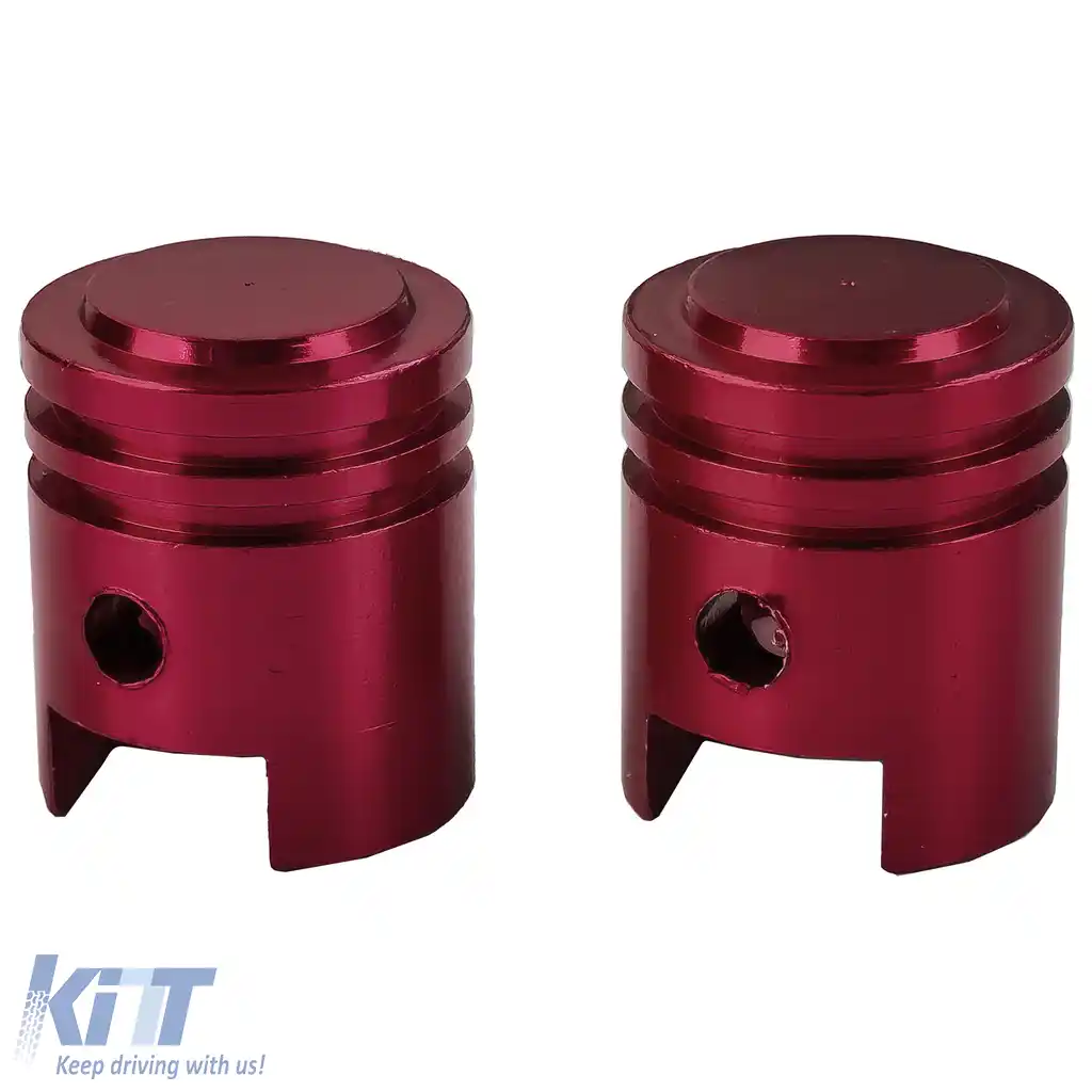 Capace de supapă din aluminiu roșu stil piston universale pentru mașină motocicletă quad 2 bucăți