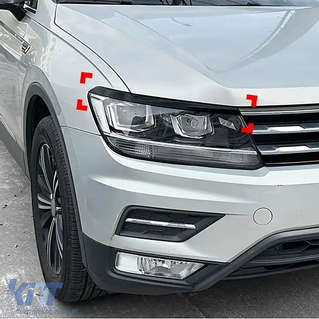 Capace faruri negru lucios potrivite pentru VW Tiguan AD1 Pre-Facelift 2016-2020-image-6211053