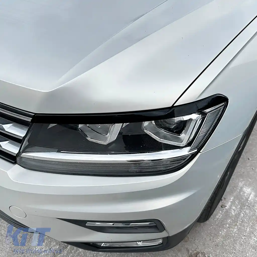 Capace faruri negru lucios potrivite pentru VW Tiguan AD1 Pre-Facelift 2016-2020-image-6211054