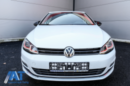 Capace Oglinzi compatibil cu VW Golf VII 7 & 7.5 (2013-UP) Touran II (2015-2016) Golf Alltrack (2014-2017) Negru Lucios-image-6077798