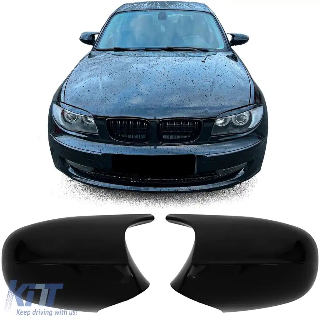 Capace oglinzi de schimb negru lucios potrivite pentru BMW E81 E82 E87 E88 facelift