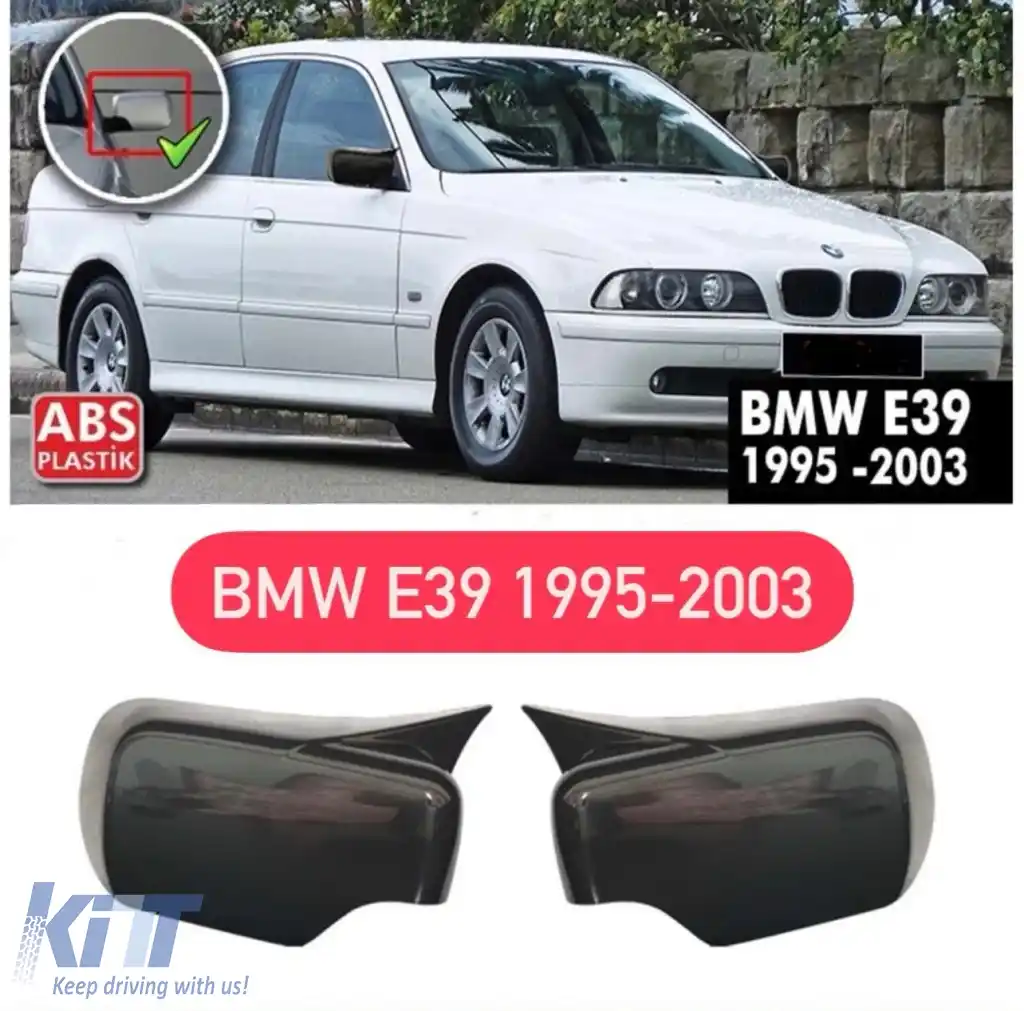 Capace oglinzi design Batman potrivite pentru BMW Seria 5 E39 1995-2003 - lac piano negru-image-6260565