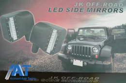 Capace Oglinzi LED cu Semnalizare compatibile cu Jeep Wrangler JK Rubicon (2007-2016)-image-6065610