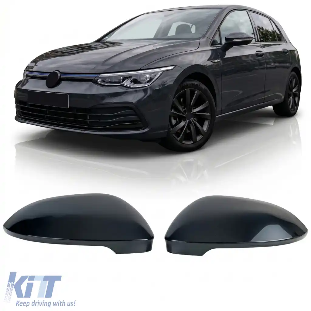 Capace oglinzi negru lucios pentru înlocuire, potrivite pentru VW Golf 8 2020-2023