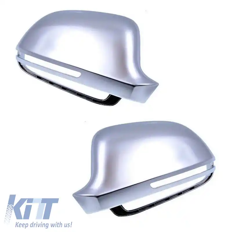 Capace oglinzi potrivite pentru Audi A3 8P 08-10, A4 B8 08-11, A5 8T 07-11, A6 C6 4F 09-11, A8 D3, Q3 8U, Aluminiu periat 2 piese-image-6321927