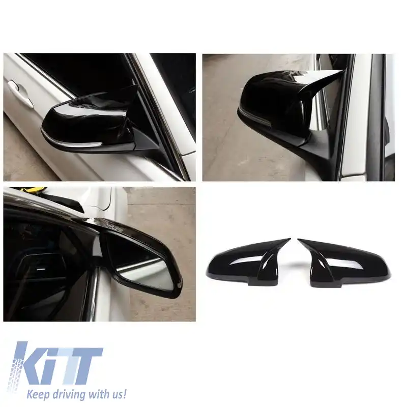 Capace oglinzi potrivite pentru BMW 5 F10 / F11 LCI (Facelift), 6 F06, F12, F13, 7 F02, F03, F04, 14-18 M4 Look Negru Lucios 2 Piese-image-6311562