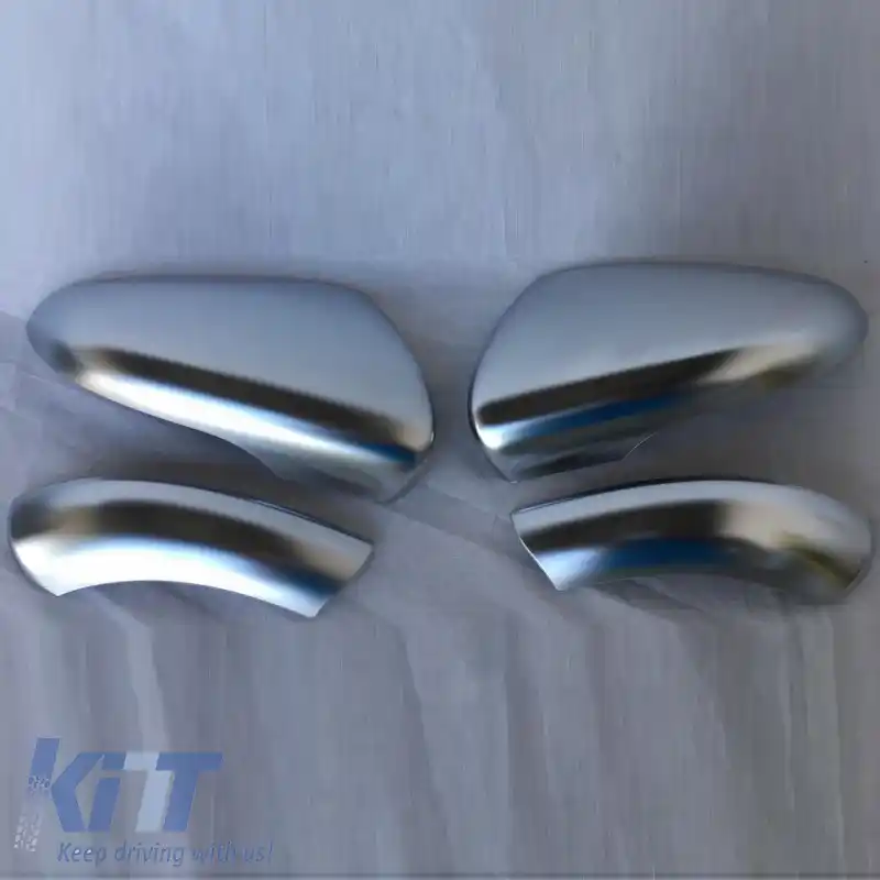 Capace oglinzi potrivite pentru VW Golf VI (6) 08-12, Touran 10-15 Set din Aluminiu Periat, Sus-Jos, 4 Piese-image-6301075