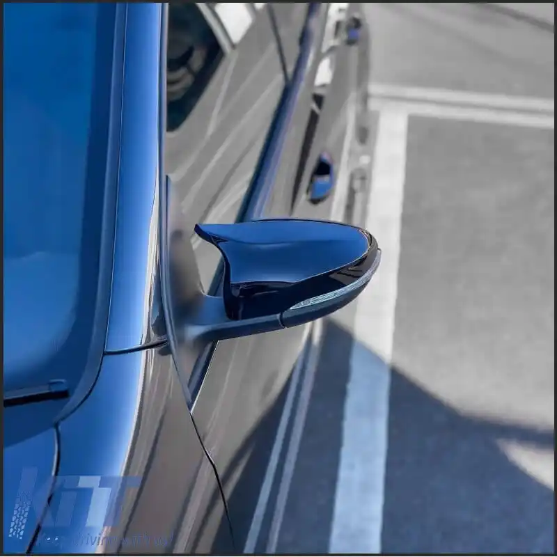 Capace oglinzi potrivite pentru VW Golf VI (6) 08-12, Touran 10-15 R Look Clip On Negru Lucios 2 Piese-image-6324733
