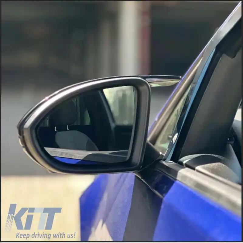 Capace oglinzi potrivite pentru VW Golf VII (7) 12-20, Touran 15+ R Look Clip On Negru Lucios 2 Piese-image-6324739