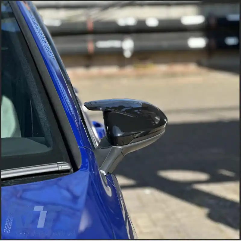 Capace oglinzi potrivite pentru VW Golf VII (7) 12-20, Touran 15+ R Look Clip On Negru Lucios 2 Piese-image-6324740