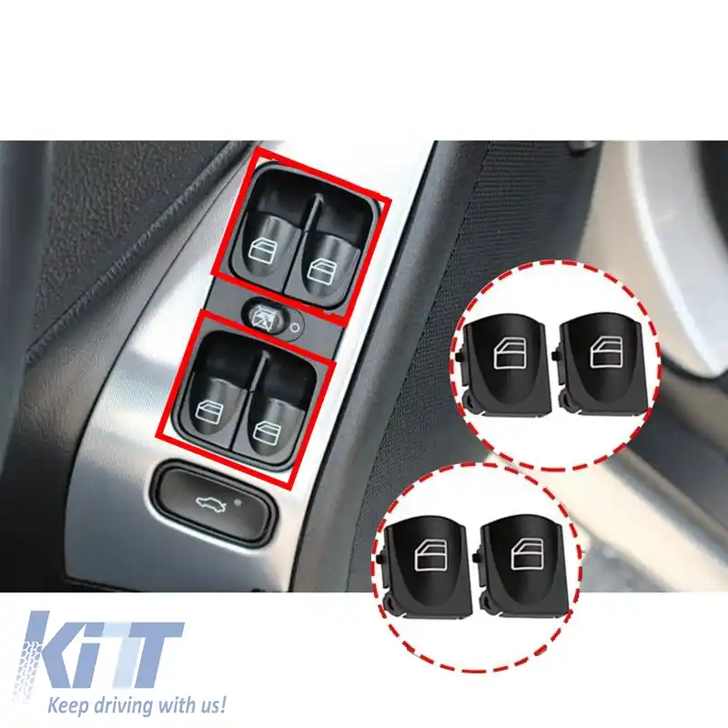 Capace pentru butoanele de comutare potrivite pentru feronerie electrică stângă pentru Mercedes C-Class W203 2 bucăți-image-6304830