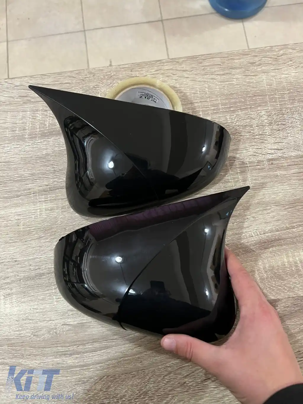 Capace pentru oglinzi design BATE MAN potrivite pentru SEAT LEON 2005-2008 - lac negru piano-image-6260593