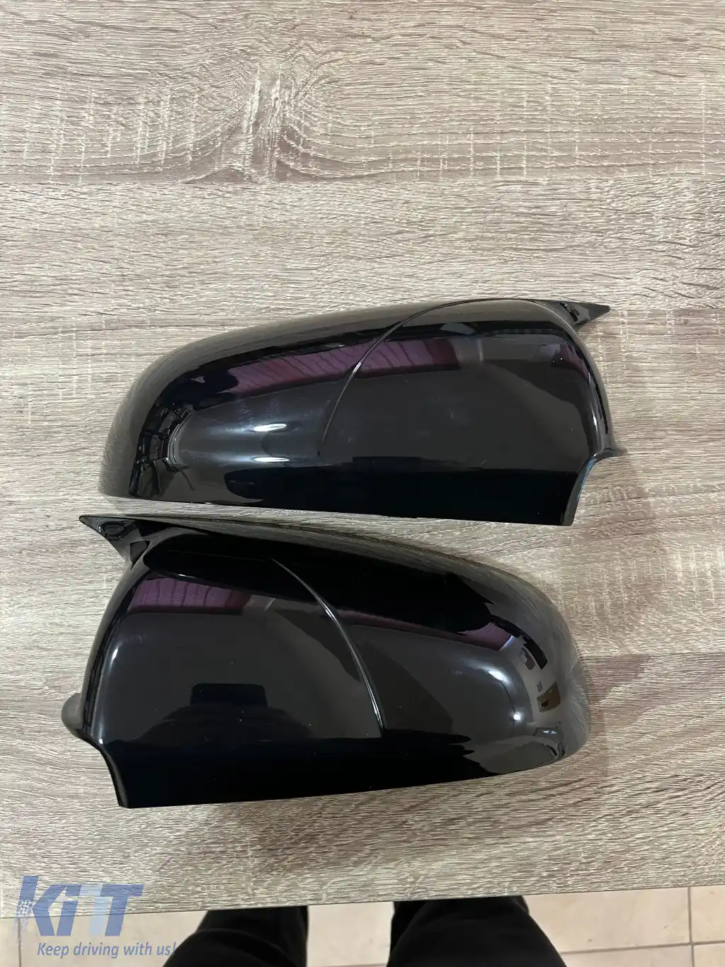 Capace pentru oglinzi design BATMAN pentru AUDI A6 C6 2004-2011 - lac piano negru-image-6260541