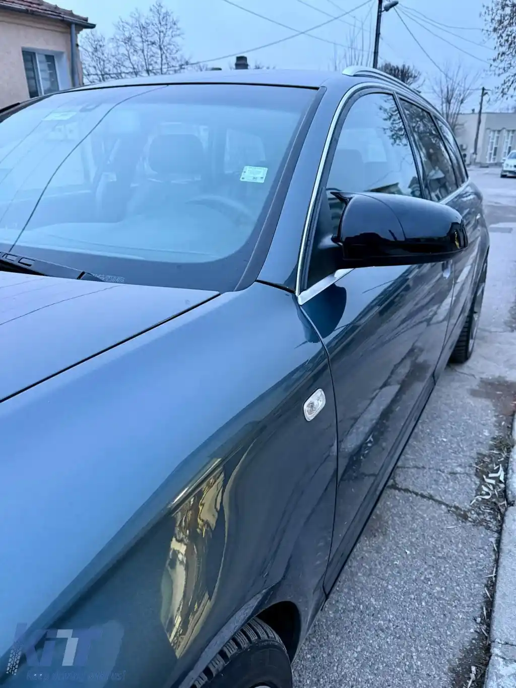 Capace pentru oglinzi design BATMAN pentru AUDI A6 C6 2004-2011 - lac piano negru-image-6260545