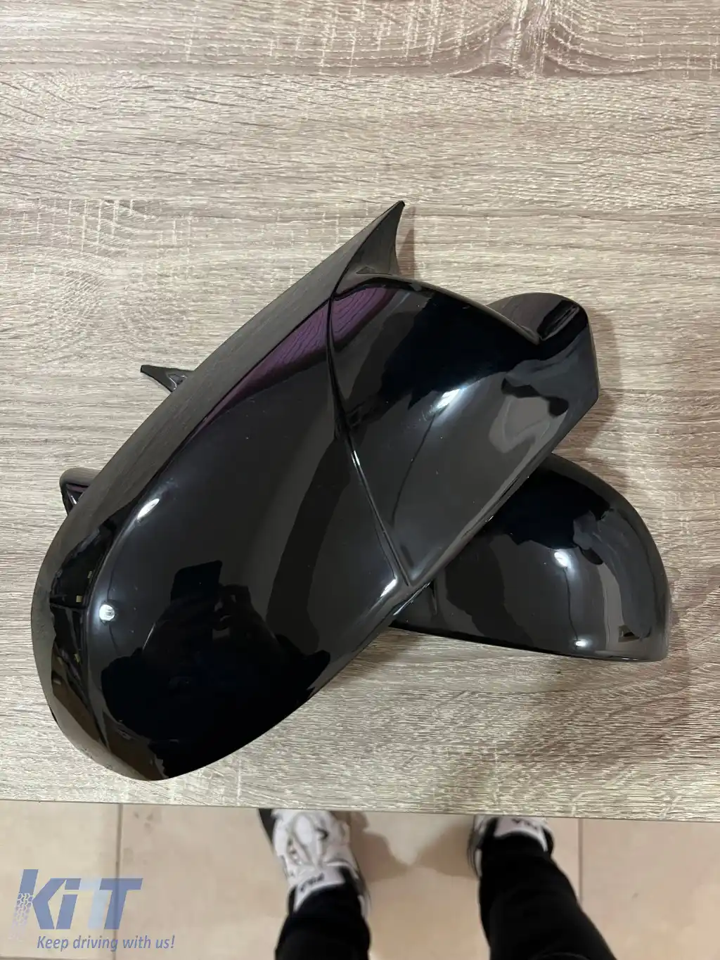 Capace pentru oglinzi design BATMAN potrivite pentru AUDI A3 8P - 3 uși 2004-2007 - lac piano negru-image-6260527