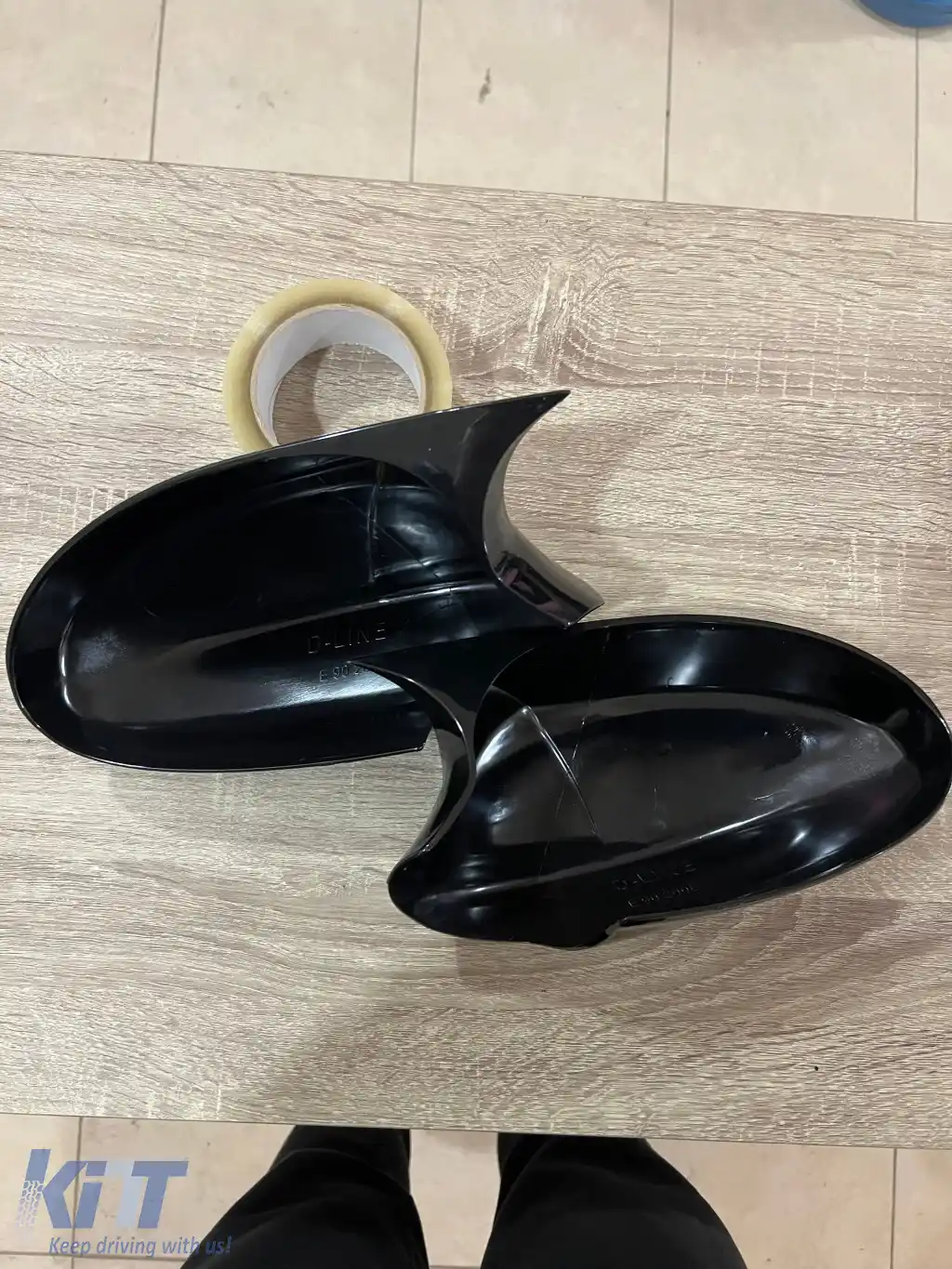 Capace pentru oglinzi design BATMAN potrivite pentru BMW Seria 3 E90 2004-2008 - lac piano negru-image-6260557