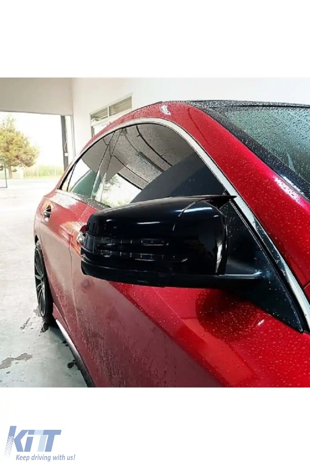 Capace pentru oglinzi design BATMAN potrivite pentru Mercedes C class W204 2007-2014 - lac piano negru-image-6260580