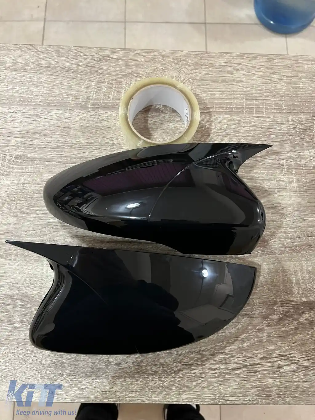 Capace pentru oglinzi design BATMAN potrivite pentru VW PASSAT B7 - lac piano negru-image-6260627