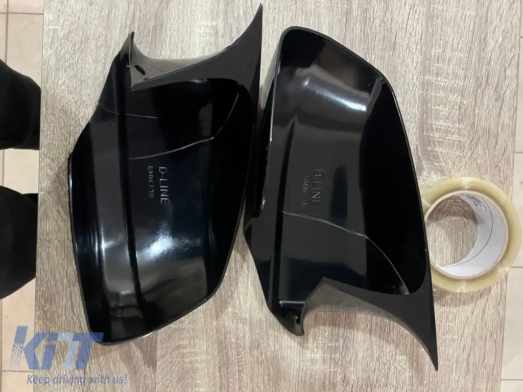 Capace pentru oglinzi design BATMAN potrivite pentru BMW Seria 5 F10 2010-2013 - lac piano negru-image-6261657