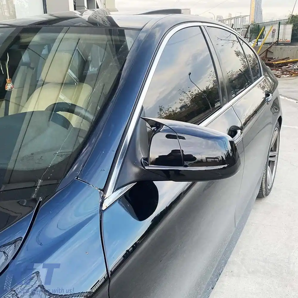 Capace pentru oglinzi design BATMAN potrivite pentru BMW Seria 5 F10 2010-2013 - lac piano negru-image-6261660