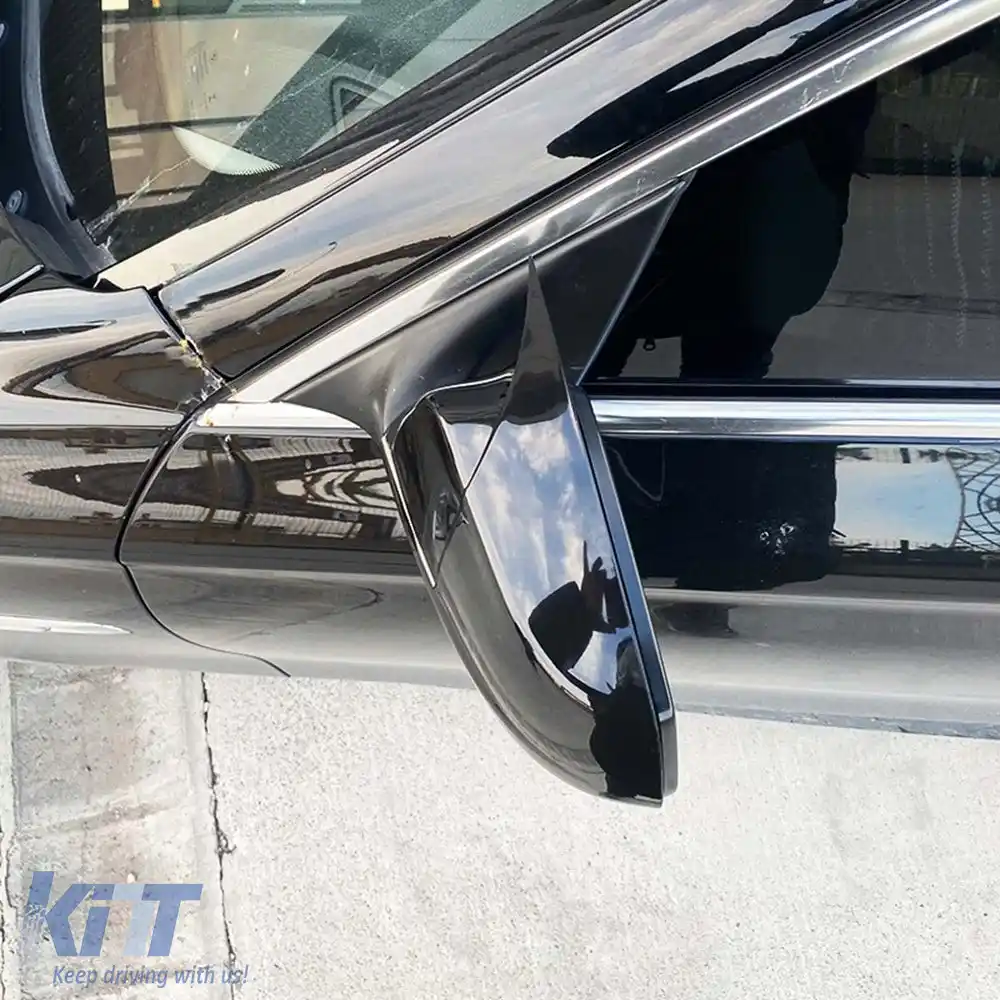 Capace pentru oglinzi design BATMAN potrivite pentru BMW Seria 5 F10 2010-2013 - lac piano negru-image-6261661