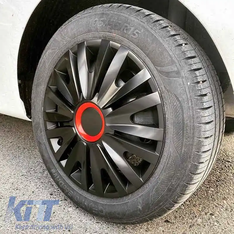 Capace roți 15'' Royal 100228 RR Negru CBX 4 Piese-image-6290807