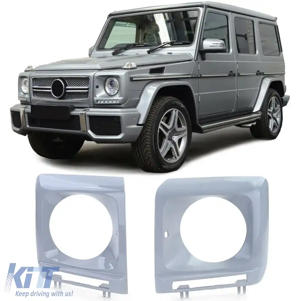 image-79-Capace suport pentru rama faruri, pereche, potrivite pentru Mercedes G-Class W463 12-18