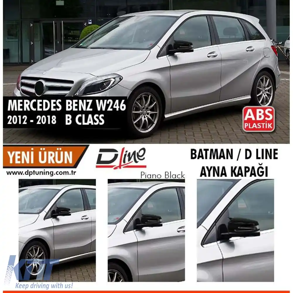 image-43-Capacul oglinzii Batman pentru B Class W246 în negru lucios / 2011 - până în prezent