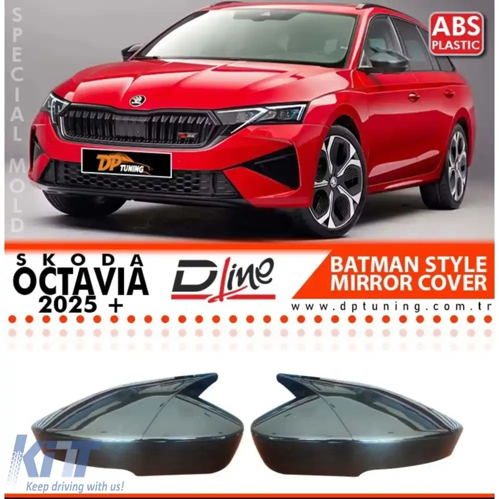 image-44-Capacul oglinzii Batman pentru Octavia Mk4 FL în negru lucios / 2025 După