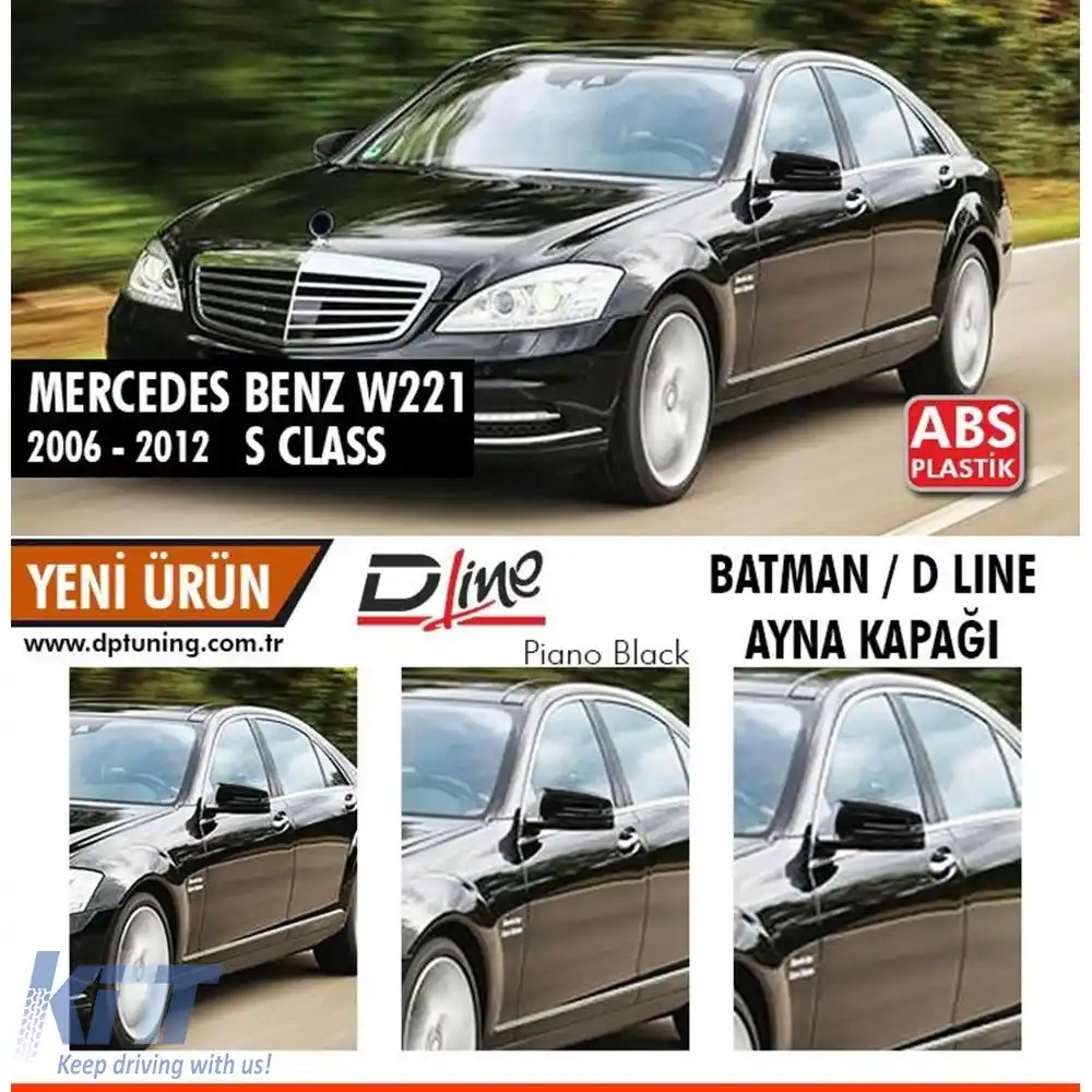 image-37-Capacul oglinzii Batman pentru S Class W221 în negru lucios / 2010-2013