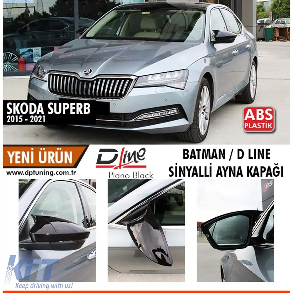 image-1-Capacul oglinzii Batman pentru SuperB Mk3 în negru lucios / 2015-2021