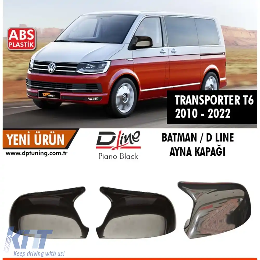 image-76-Capacul oglinzii Batman potrivit pentru Transporter T6 Negru Pian / 2010 - 2022