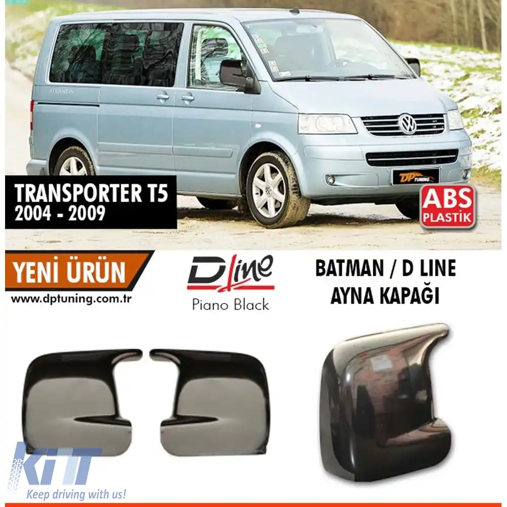 image-77-Capacul oglinzii Batman potrivit pentru Transporter T5 Negru Pian / 2004 - 2009