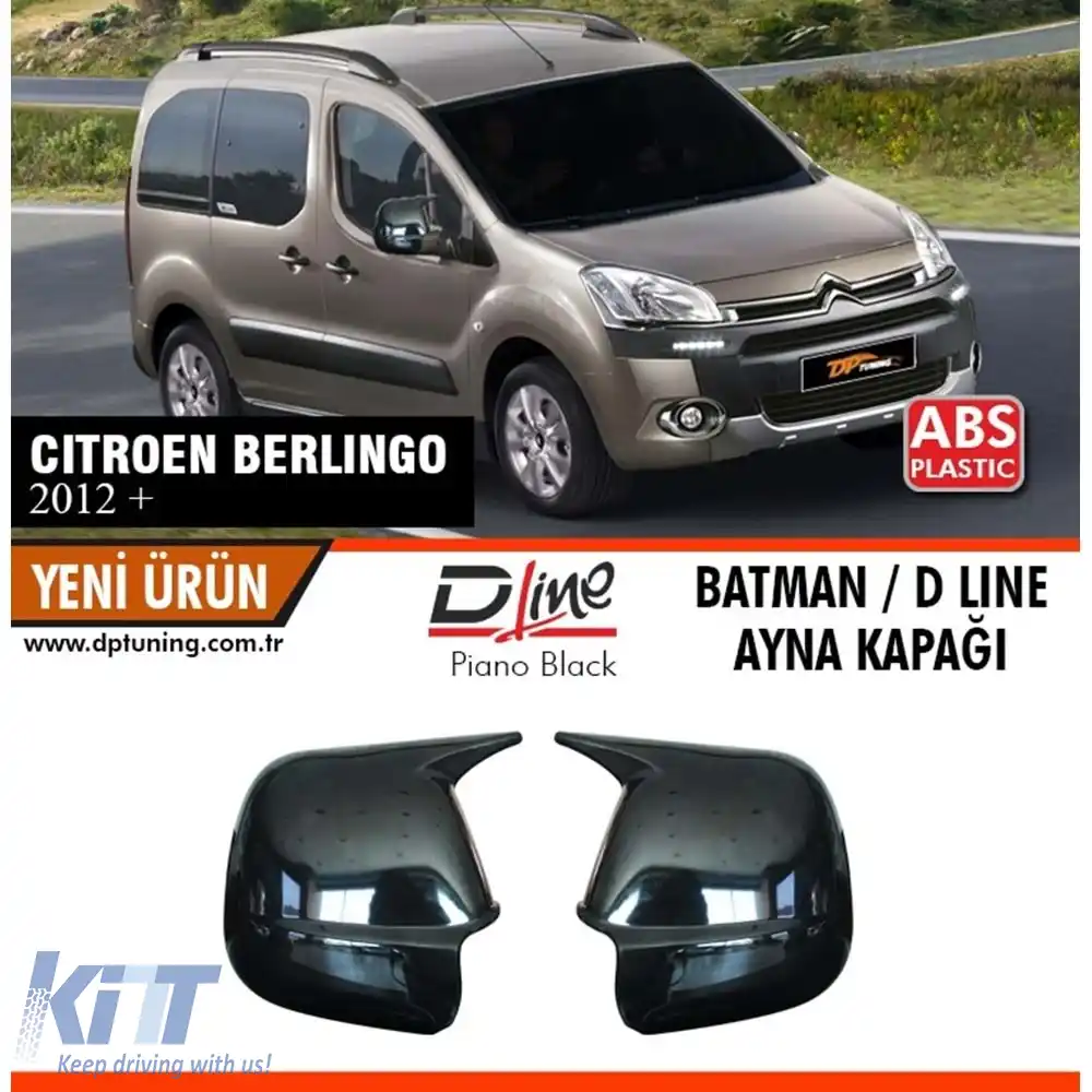 image-0-Capacul oglinzii Berlingo Batman în negru lucios / 2012-2019