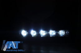 Carcasa faruri cu Lumini de zi dedicate LED DRL Crom compatibil cu Mercedes G-class W463 (1989-2012) G65 Design Negru-image-6019490