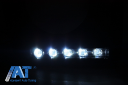 Carcasa Faruri cu Lumini de zi dedicate LED DRL Chrome compatibil cu Mercedes G-class W463 (1989-2012) G65 Design Negru cu Faruri Crom Bi-Xenon-image-6020054